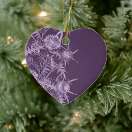 Décoration En Céramique motif de fleurs violettes