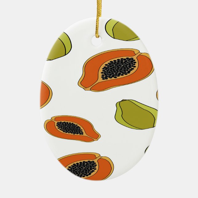 Décoration En Céramique Motif de fruit de papaye (Devant)