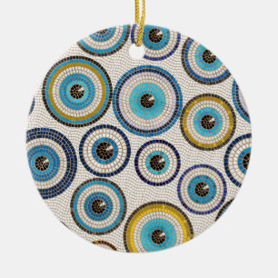Décoration En Céramique Motif de mosaïque de l'oeil maléfique