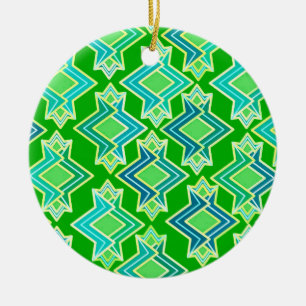 Décoration En Céramique Motif de papier peint Art Déco, Jade Green