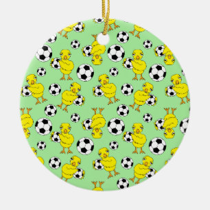 Décoration En Céramique Motif de poussins de football