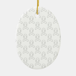 Décoration En Céramique Motif de ruban blanc