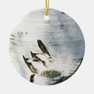 Décoration En Céramique Motif d'écorce de bouleau