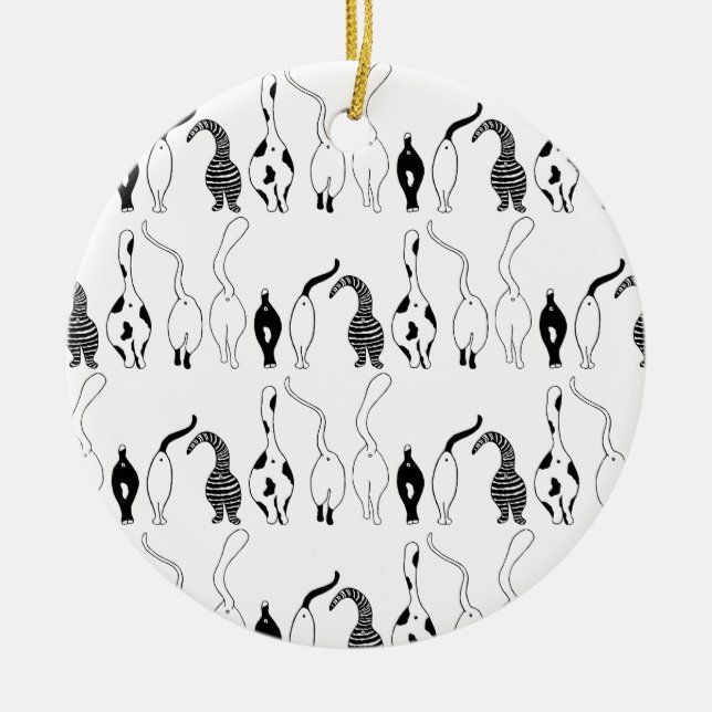 Décoration En Céramique Motif des boutons de chat (Devant)