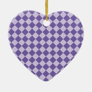 Décoration En Céramique Motif diamant à carreaux violets