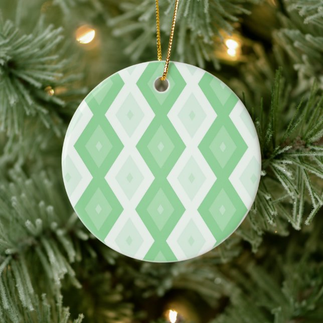 Décoration En Céramique Motif diamant vert pomme (Arbre)