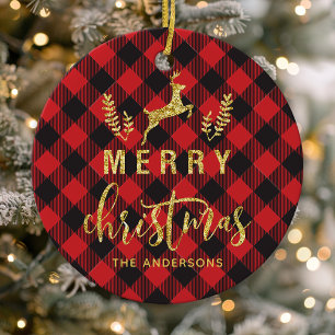 Décoration En Céramique Motif écossais de Noël avec monogramme