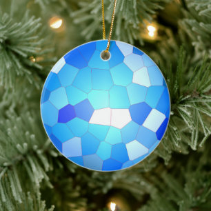 Décoration En Céramique Motif en mosaïque bleu ciel