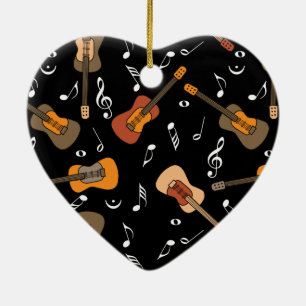 Décoration En Céramique Motif Guitare Music Notes