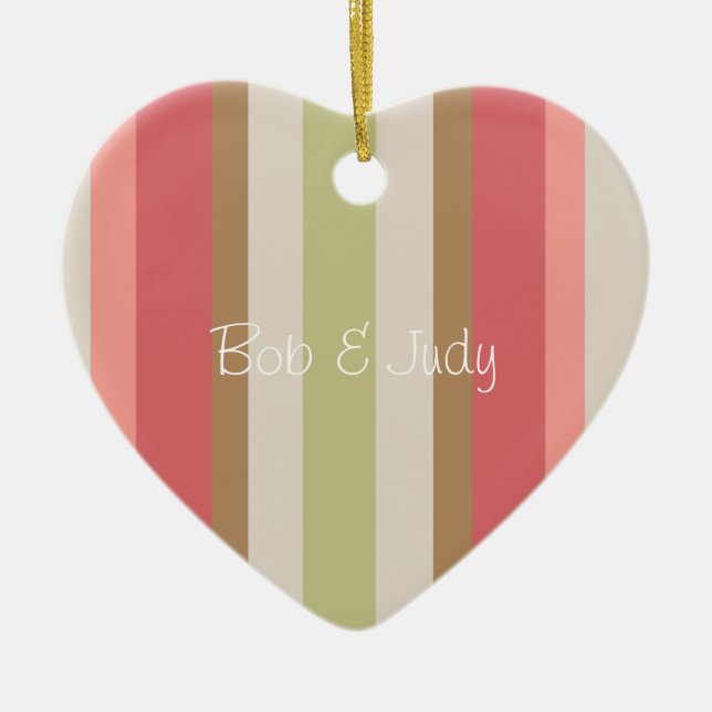 Décoration En Céramique Motif Paprika Stripes (Devant)