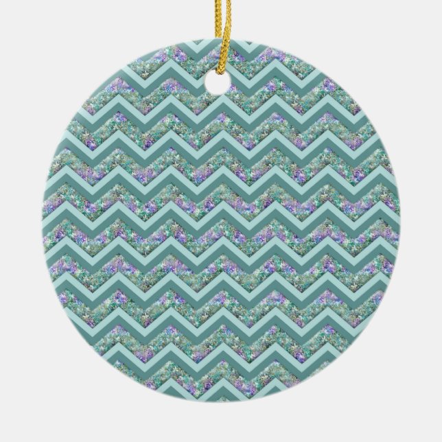 Décoration En Céramique Motif Rainbow Foil ZigZag (Devant)