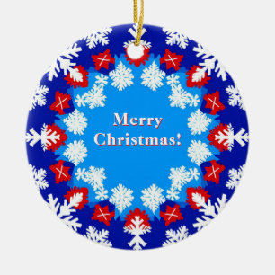 Décoration En Céramique Motifs de flocon de neige et de cadeau