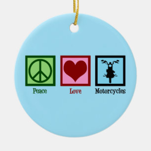 Décoration En Céramique Motos Peace Love