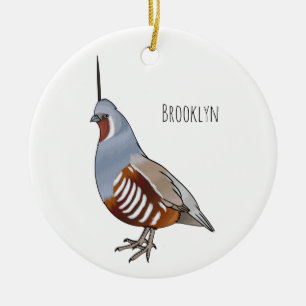 Décoration En Céramique Mountain quail bird cartoon illustration