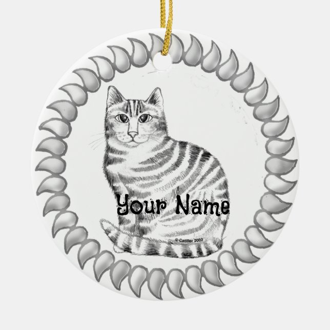Décoration En Céramique Mouser Tabby Cat (Devant)