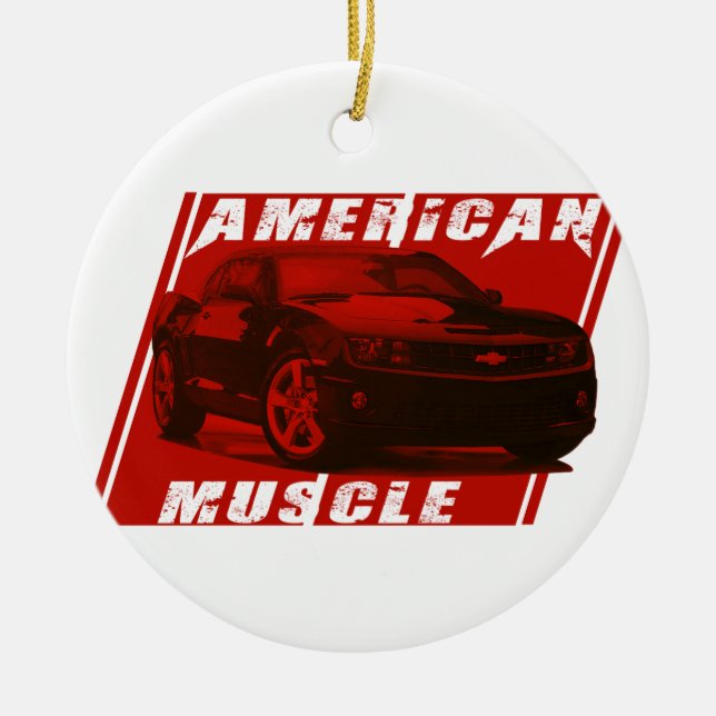 Décoration En Céramique Muscle américain Camaro rouge (Devant)
