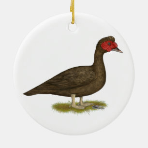 Décoration En Céramique Muscovy Drake Chocolat