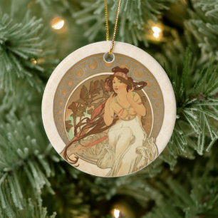 Décoration En Céramique Musique d'Alphonse Mucha