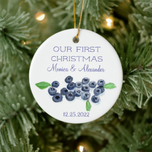 Décoration En Céramique Myrtilles Myrtille Fruits Mariage Noël