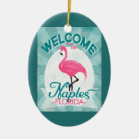 Naples Florida Flamant rose rose Retro