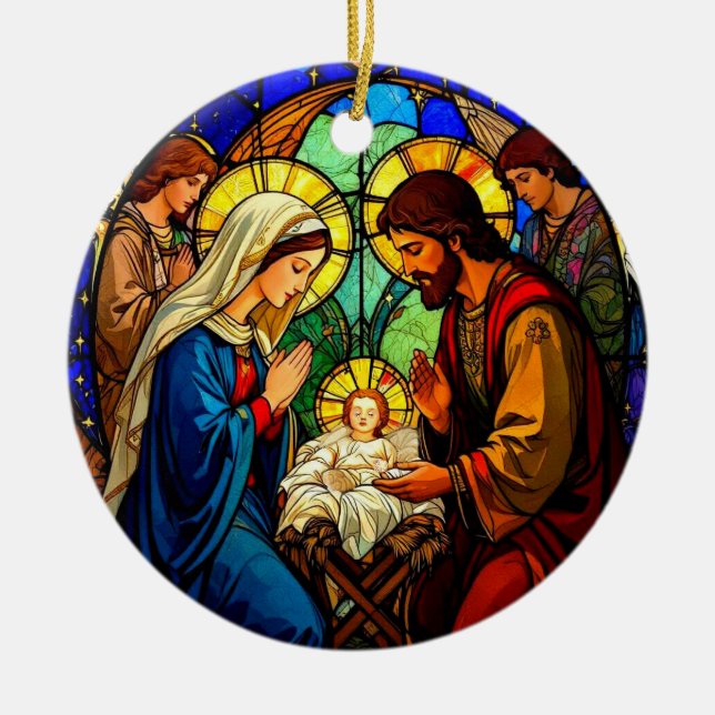 Décoration En Céramique Nativité Arbre ornemental (Devant)