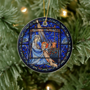 Décoration En Céramique Nativité avec Noël + Date