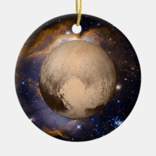 Décoration En Céramique Nébuleuse et étoiles de galaxie de coeur de Pluton