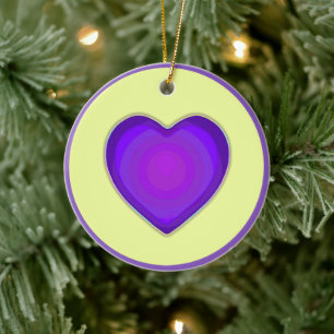 Décoration En Céramique NEON & coeur violet battre