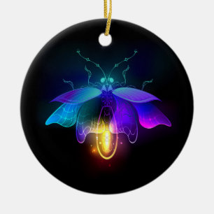 Décoration En Céramique Neon Firefly sur noir