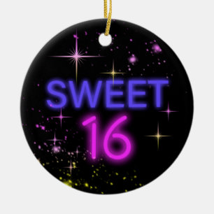 Décoration En Céramique Neon Glow Sweet 16 ID760