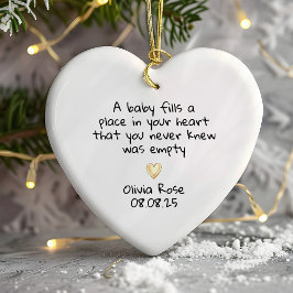Décoration En Céramique New Baby First Christmas Gold Heart