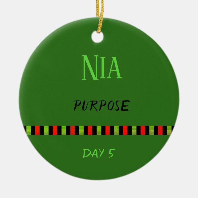 Décoration En Céramique Nia - Kwanzaa Jour 5 Vert (Devant)