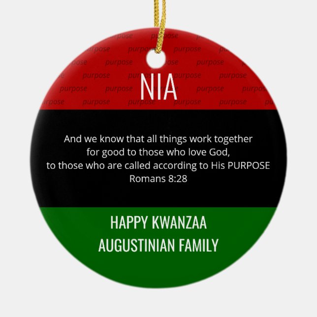 Décoration En Céramique NIA Objectif Kwanzaa (Devant)