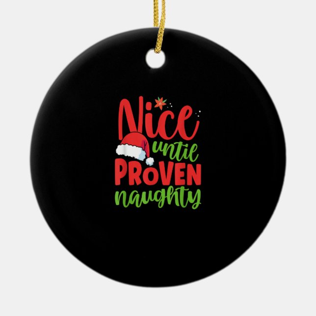 Décoration En Céramique Nice Until Proven Naughty Christmas (Devant)