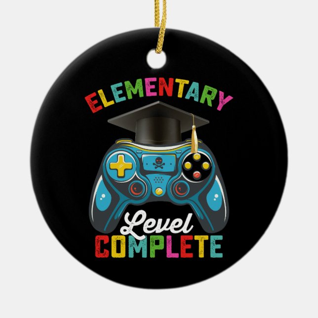 Décoration En Céramique Niveau élémentaire Complet Graduation Jeu Gamer (Devant)