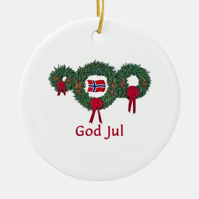 Décoration En Céramique Noël 2 de la Norvège (Devant)