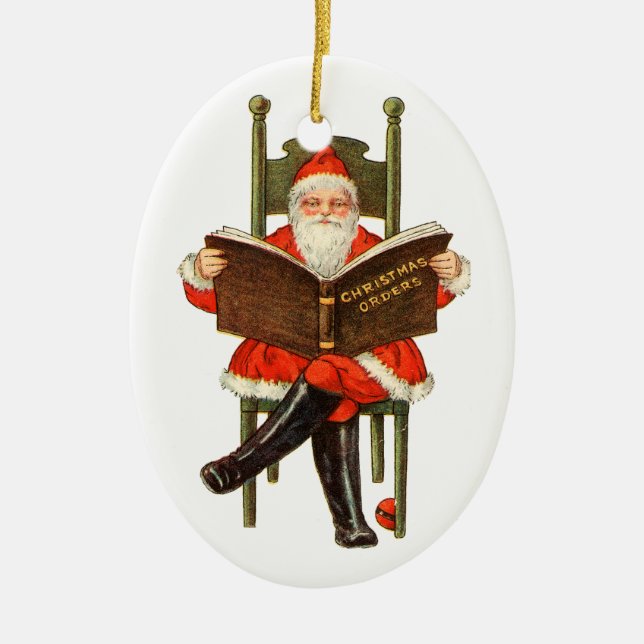 Décoration En Céramique Noël à l'ancienne, Père Noël (Devant)
