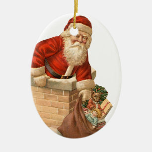 Décoration En Céramique Noël à l'ancienne, Père Noël