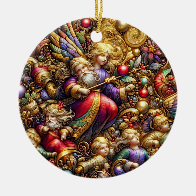 Décoration En Céramique NOËL ~ Anges 19e siècle ~ (Devant)