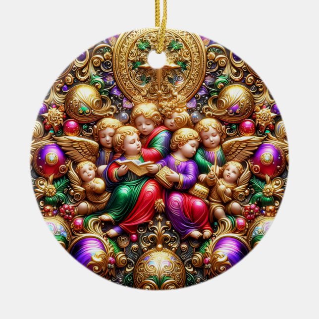 Décoration En Céramique NOËL ~ Anges 19e siècle ~ (Devant)