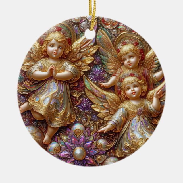 Décoration En Céramique NOËL ~ Anges 19e siècle ~ (Devant)