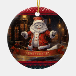 Décoration En Céramique Noël au chat Ragdoll