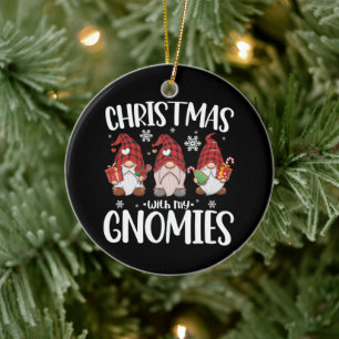 Décoration En Céramique Noël avec mes gnomes Buffalo carreau rouge Gnome 