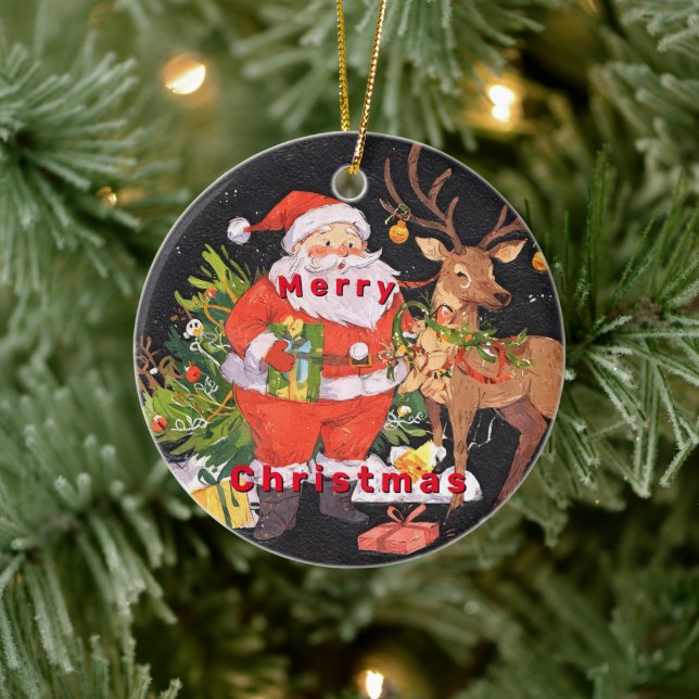Décoration En Céramique Noël avec Père Noël - Fêtes (Arbre)
