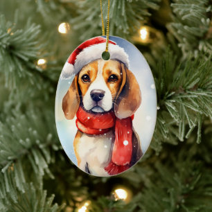Décoration En Céramique Noël beagle