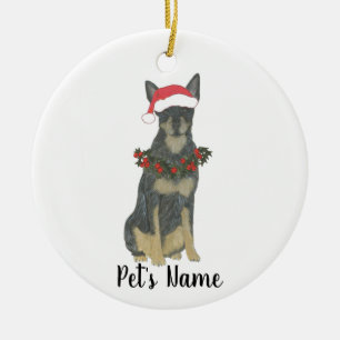 Décoration En Céramique Noël Blue Cattledog Heeler