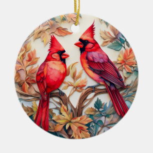 Décoration En Céramique Noël Cardinal Rouge Personnalisé