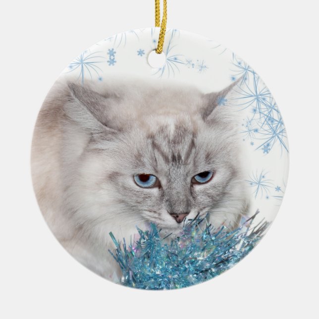 Décoration En Céramique Noël chaton de l'Himalaya (Devant)