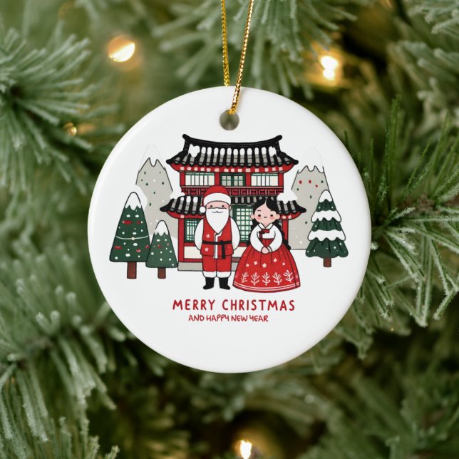 Décoration En Céramique Noël coréen et Bonne année (Arbre)