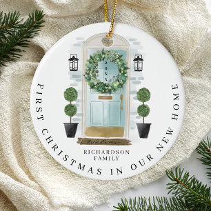 Décoration En Céramique Noël dans une nouvelle maison Aquarelle Turquoise